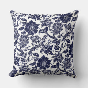 Blue White Throw Pillow