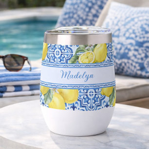 Blue White Tile Lemon Mediterranean Pattern Name