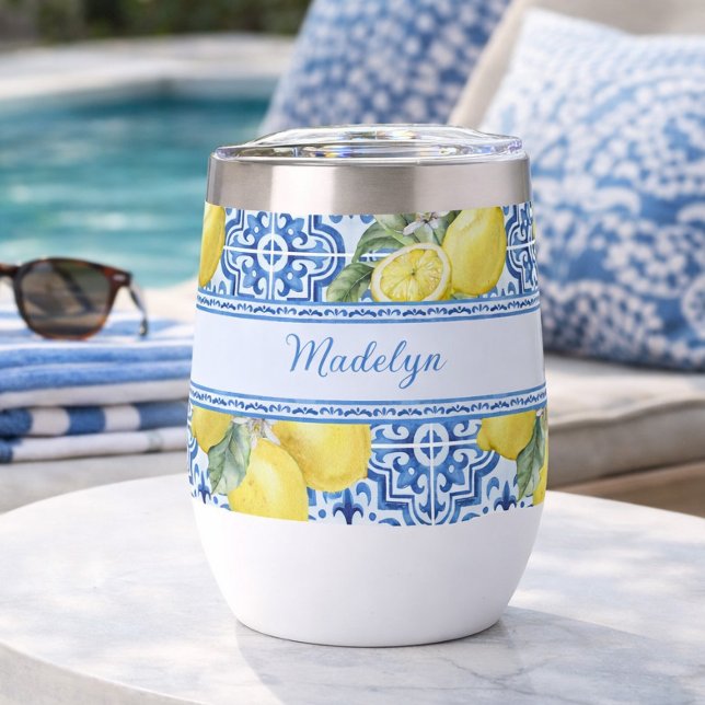 Blue White Tile Lemon Mediterranean Pattern Name (Creator Uploaded)