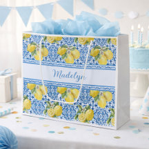 Blue White Tile Lemon Mediterranean Pattern Name