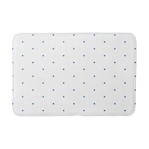 Blue white tiny polka dots pattern bath mat
