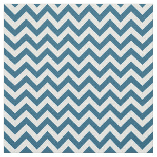 Blue White Trendy Chevron Pattern Fabric