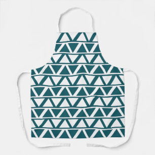 Blue White Triangle Stripes Geometric Apron