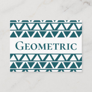 Blue White Triangle Stripes Geometric Pattern Business Card