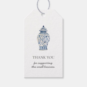 Blue & white urn Thank you Gift Tag