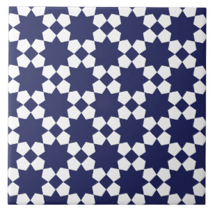 Blue &white vector seamless pattern tile