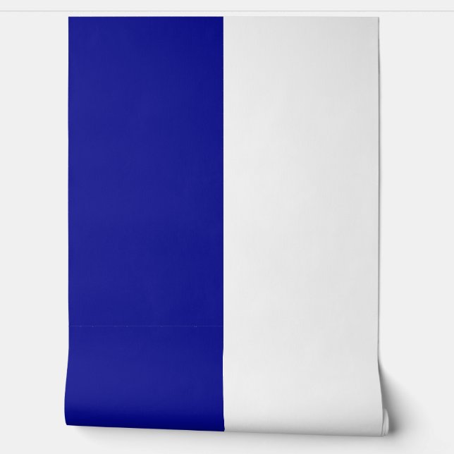 Blue White Vertical Big Stripes Pattern  Wallpaper (Unrolling)