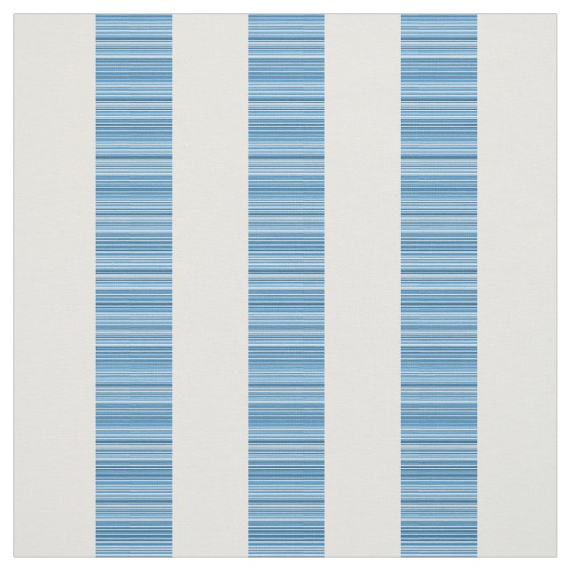 Blue White Vertical Modern Stripes Fabric (Swatch)