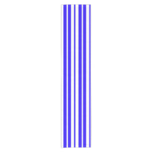 Blue White Vertical Stripes Pattern Short Table Runner