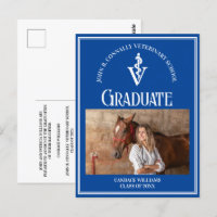 Blue White Veterinary School Photo Graduation