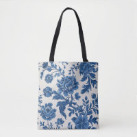 Blue & White Victorian-inspired Floral Print