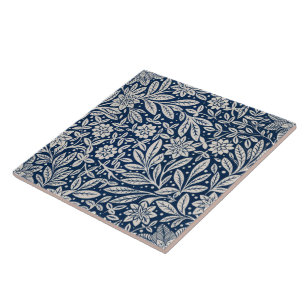 Blue & White Vintage Floral Pattern Tile
