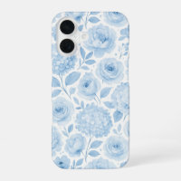 Blue White Watercolor Floral Pattern