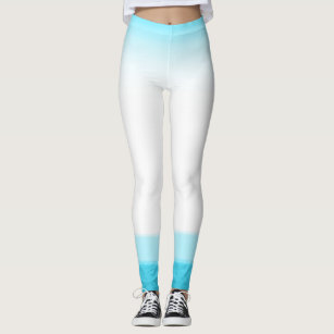 Blue & White Watercolor Look Chic Lounge Gym Leggings