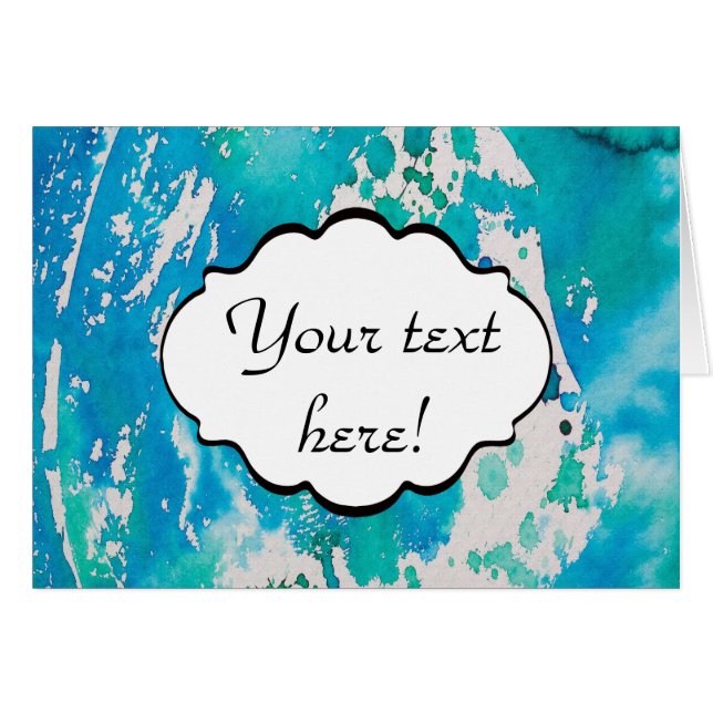 Blue white watercolor splashes (Front Horizontal)