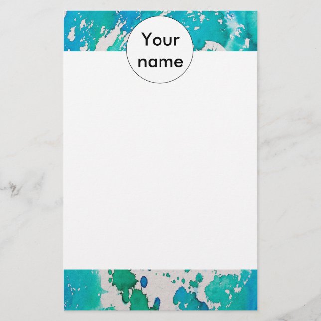 Blue white watercolor splashes (Front)