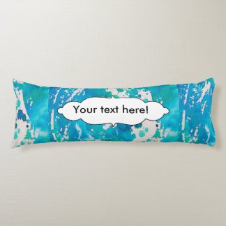 Blue white watercolor splashes body cushion