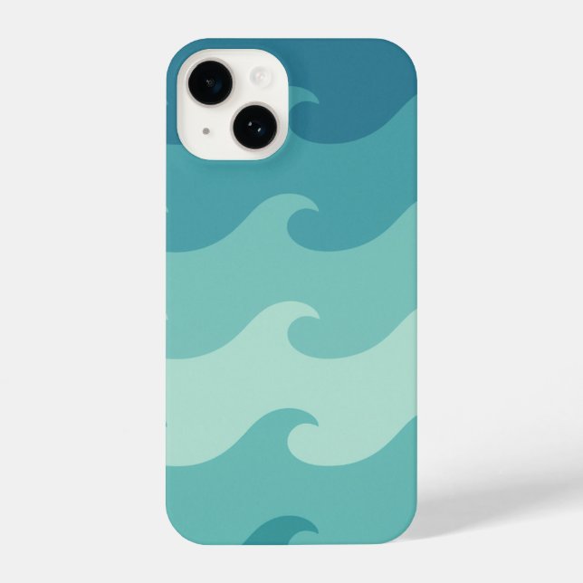 "Blue & White Wave Minimalist Phone Case – Calm  (Back)