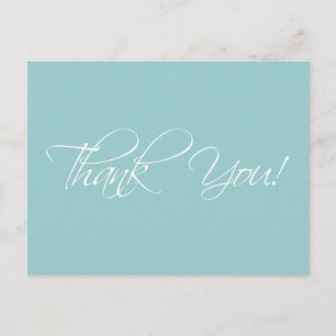 Blue White Wedding Thank You Postcards