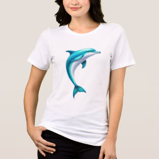 Blue White Whale Custom T-Shirt Tri-Blend Shirt