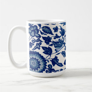 Blue White Wildflower French Country Chinoiserie Coffee Mug