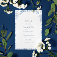 Blue White Willow Floral Wedding