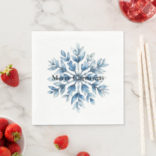 Blue White Winter Snowflakes Napkin