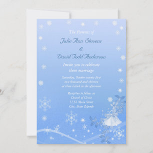 Blue & White Winter Wedding Invitation