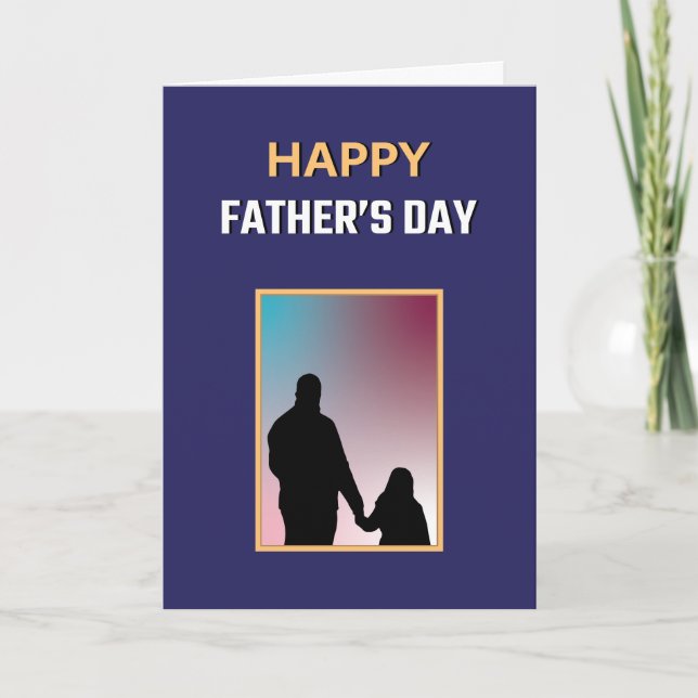 Blue White Yellow Best Dad Ever Happy Fathers Day Card (Front)