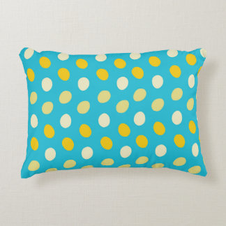 Blue White Yellow Colorful Eggs Bird Nests Dots Decorative Cushion