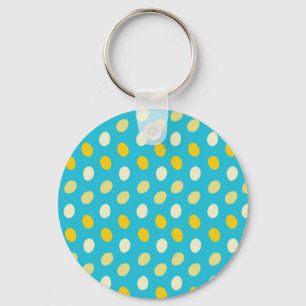 Blue White Yellow Colorful Eggs Bird Nests Nature Key Ring