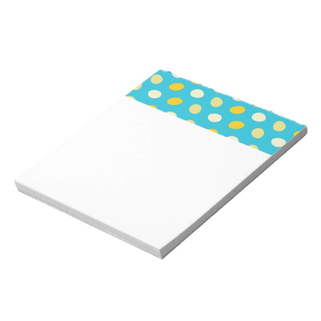 Blue White Yellow Colourful Eggs Bird Nests Dots Notepad (Rotated)