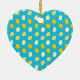 Blue White Yellow Colourful Eggs Bird Nests Nature Ceramic Tree Decoration