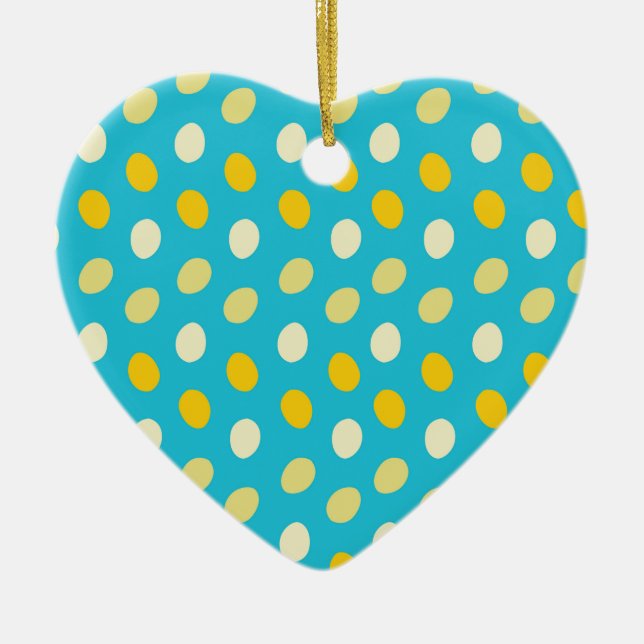 Blue White Yellow Colourful Eggs Bird Nests Nature Ceramic Tree Decoration (Front)