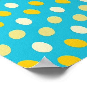 Blue White Yellow Colourful Eggs Bird Nests Nature Poster