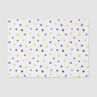 BLUE WHITE YELLOW STARS TISSUE PAPER