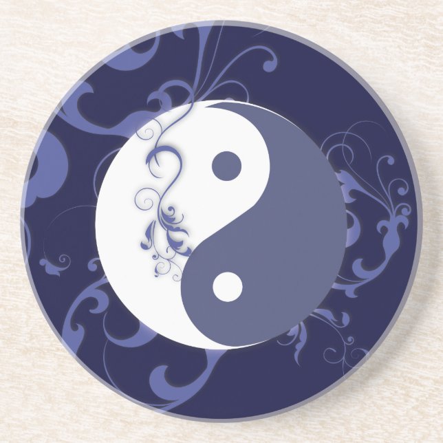 Blue & White Yin & Yang Coaster (Front)