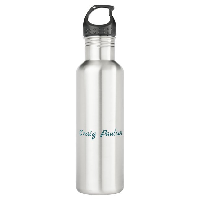 Blue White Your Name Unique Special Minimalist 710 Ml Water Bottle (Front)