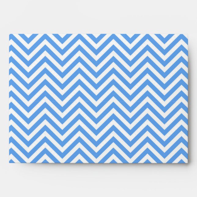 Blue & White Zigzag Abstract Art Pattern Envelopes (Front)