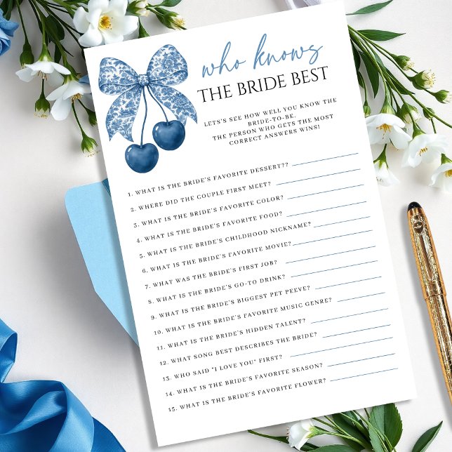 Blue Who knows the Bride Best Bridal Shower Game (Creator Uploaded)