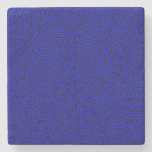 Blue Whorls Marble Coaster