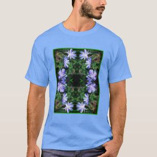 Blue Wild Chicory Flowers Abstract T-Shirt