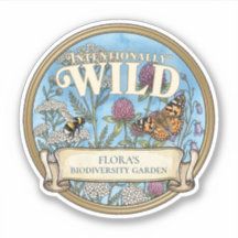 Blue Wild Pollinator Garden Vinyl Cut-Out Sticker