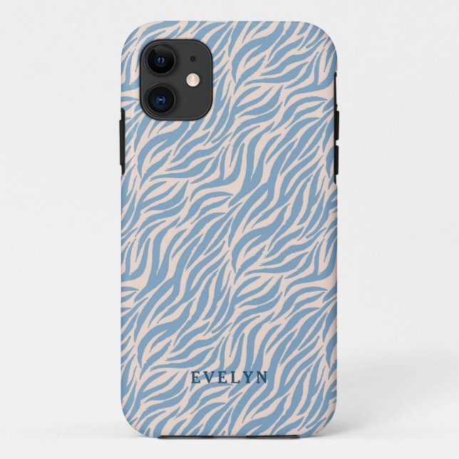  Blue Wild Tiger Stripes Case-Mate iPhone Case (Back)