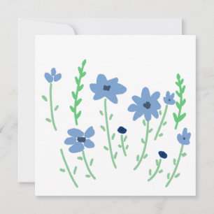 Blue Wildflower Botanical Garden Nature Gift Invitation