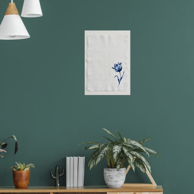 Blue Wildflower Botanical Poster (Living Room 1)