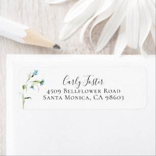 Blue Wildflower Botanical Return Address