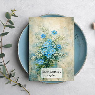 Blue Wildflower Bouquet Card
