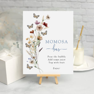 Blue Wildflower Momosa Bar Poster