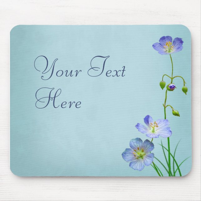 Blue Wildflower Mouse Pad (Front)